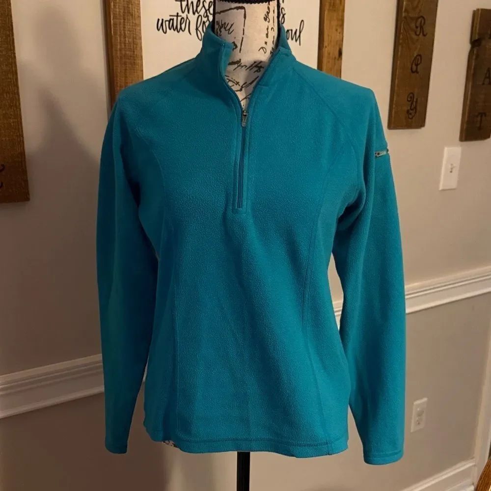L.L. Bean Teal Quarter-Zip Pullover